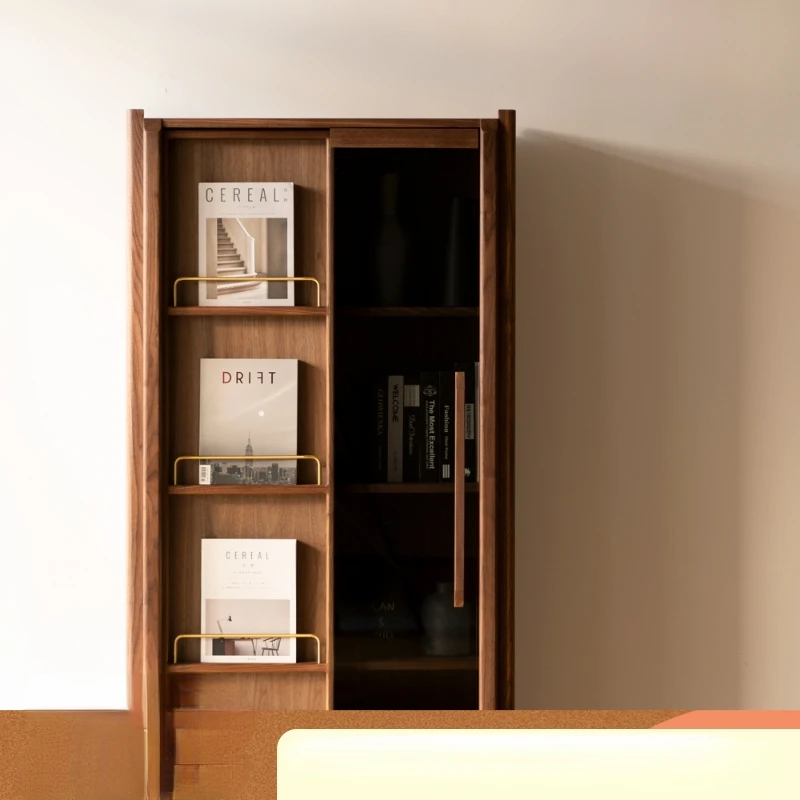 Bookshelves, newspapers and periodicals display cabinets, Nordic black walnut solid wood bookshelves
Bookshelves, newspapers and periodicals display cabinets, Nordic black walnut solid wood bookshelves