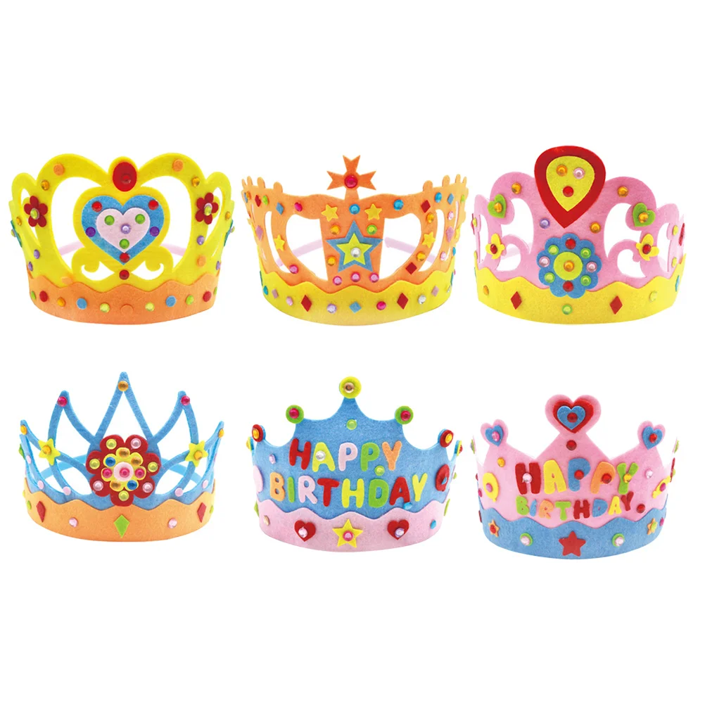 6 set Princess Crown Craft Kit Non woven DIY Birthday Hats for Girls Kids Party Supplies Lightweight Tiaras
6 set Princess Crown Craft Kit Non woven DIY Birthday Hats for Girls Kids Party Supplies Lightweight Tiaras
