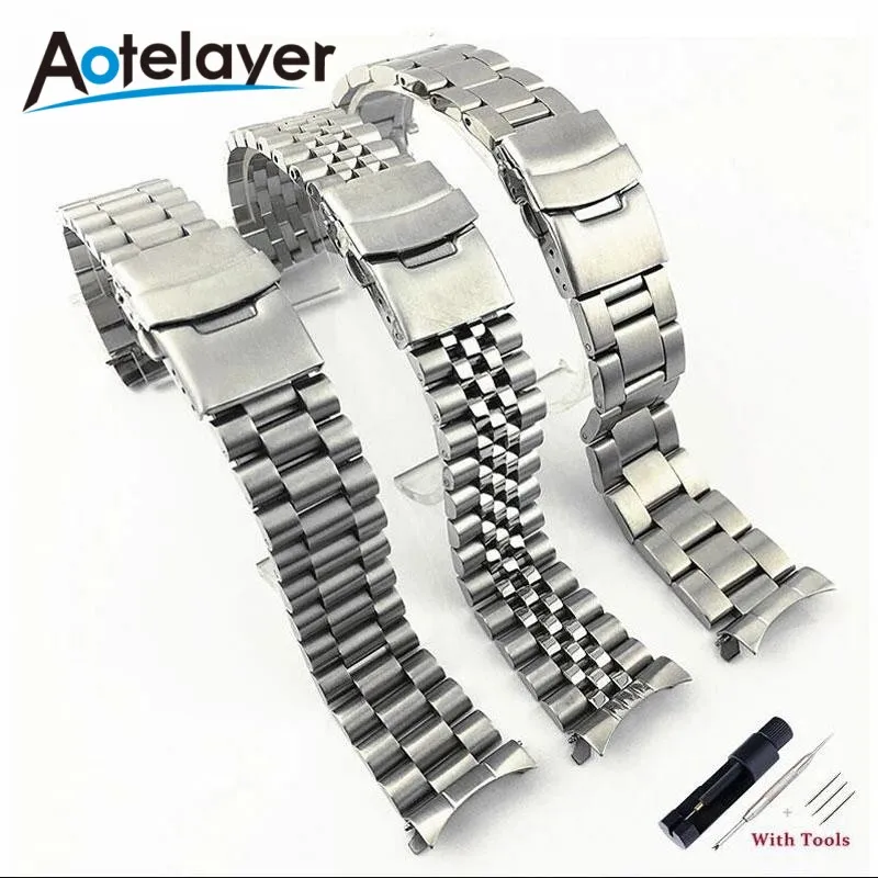 Solid Stainless Steel Watch Band 20mm 22mm WirstWatch Bracelets Curved End Replacement For Seiko SKX007 SKX009 SKX011 With Tool
Solid Stainless Steel Watch Band 20mm 22mm WirstWatch Bracelets Curved End Replacement For Seiko SKX007 SKX009 SKX011 With Tool