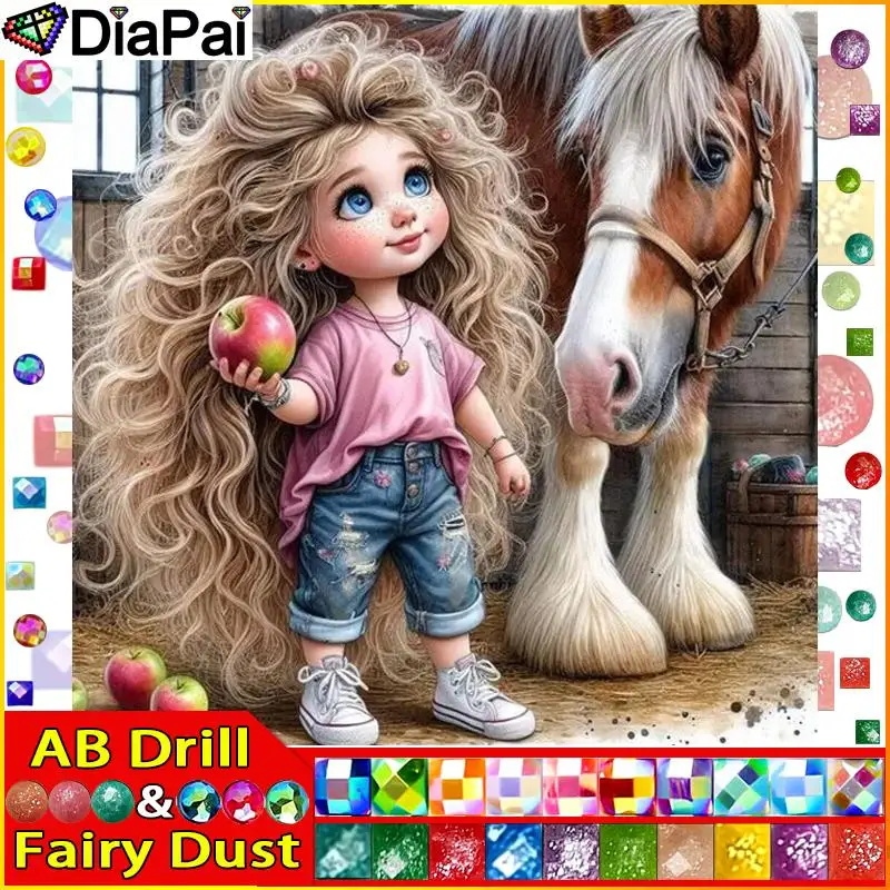 DIAPAI Fairy Dust AB Full Diamond "Girl Horse" DIY 5D Diamond Painting Cross Stitch Home Decor Picture Of Rhinestone Handmade
DIAPAI Fairy Dust AB Full Diamond "Girl Horse" DIY 5D Diamond Painting Cross Stitch Home Decor Picture Of Rhinestone Handmade