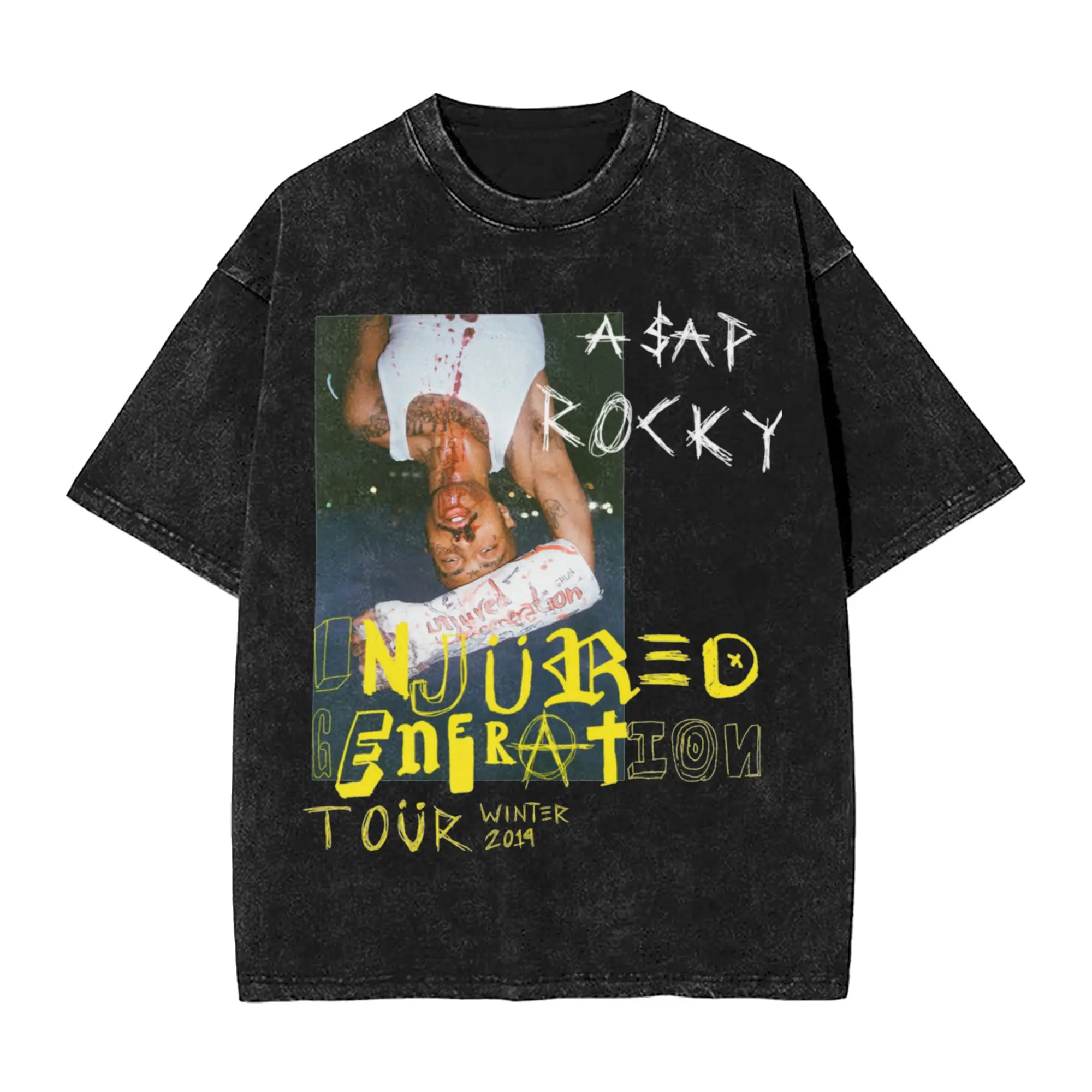 Men Women's Injured Generation Tour Vintage Washed T Shirt Asaps Hio Hop 100% Cotton Clothes Casual Round Neck Tee Shirt
Men Women's Injured Generation Tour Vintage Washed T Shirt Asaps Hio Hop 100% Cotton Clothes Casual Round Neck Tee Shirt
