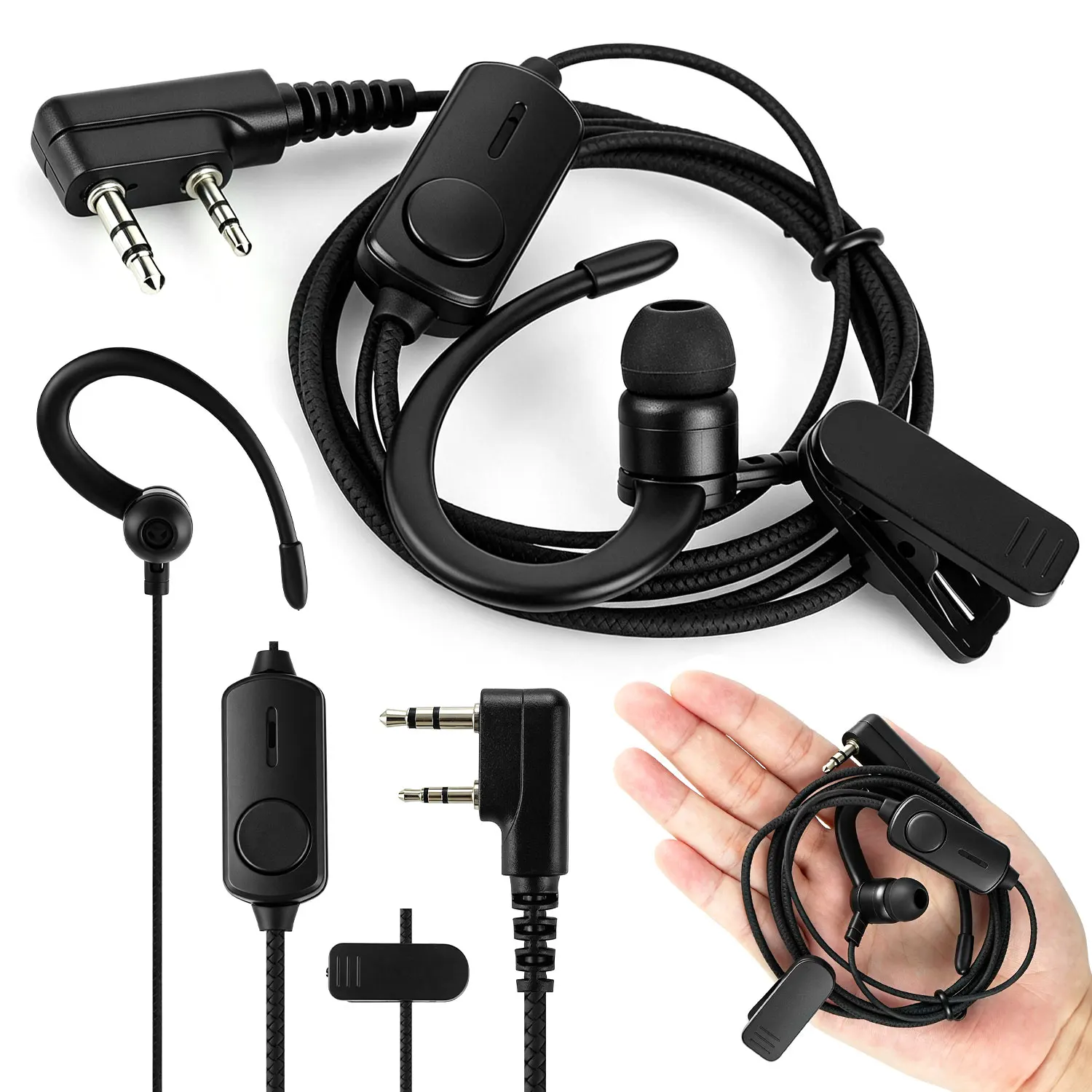 K-Plug Earhook Walkie Talkie Headset with Mic Universal Wired Two Way Radio Earphone for BF760 BF996 Ham Radio Earpiece
K-Plug Earhook Walkie Talkie Headset with Mic Universal Wired Two Way Radio Earphone for BF760 BF996 Ham Radio Earpiece