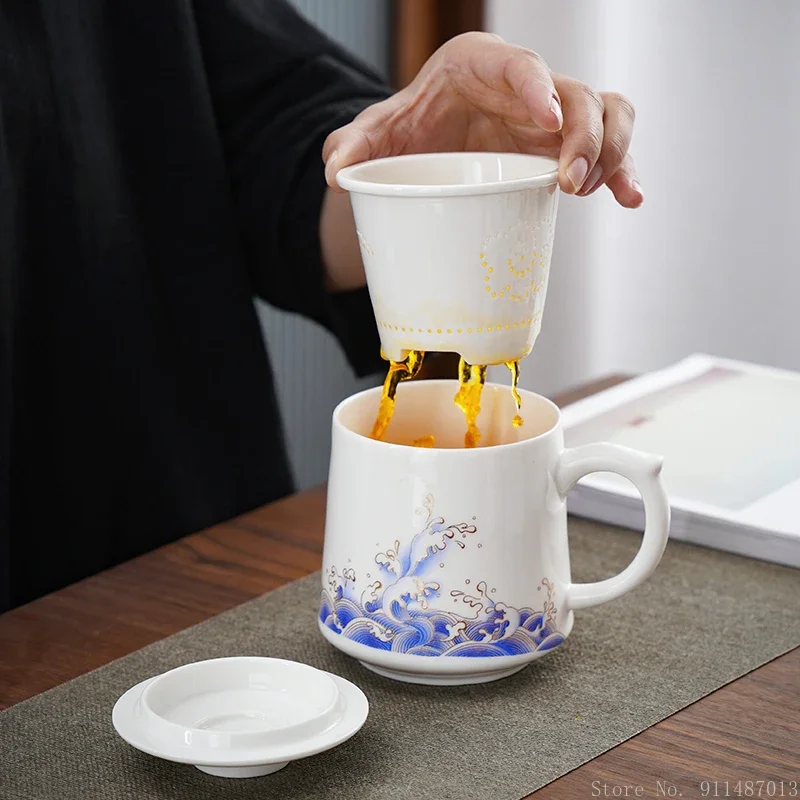 1pc Creative White Porcelain Mug With Lid And Filter 420ML Household Living Room Office Supplies Ceramic Making Drinking Tea Cup
1pc Creative White Porcelain Mug With Lid And Filter 420ML Household Living Room Office Supplies Ceramic Making Drinking Tea Cup