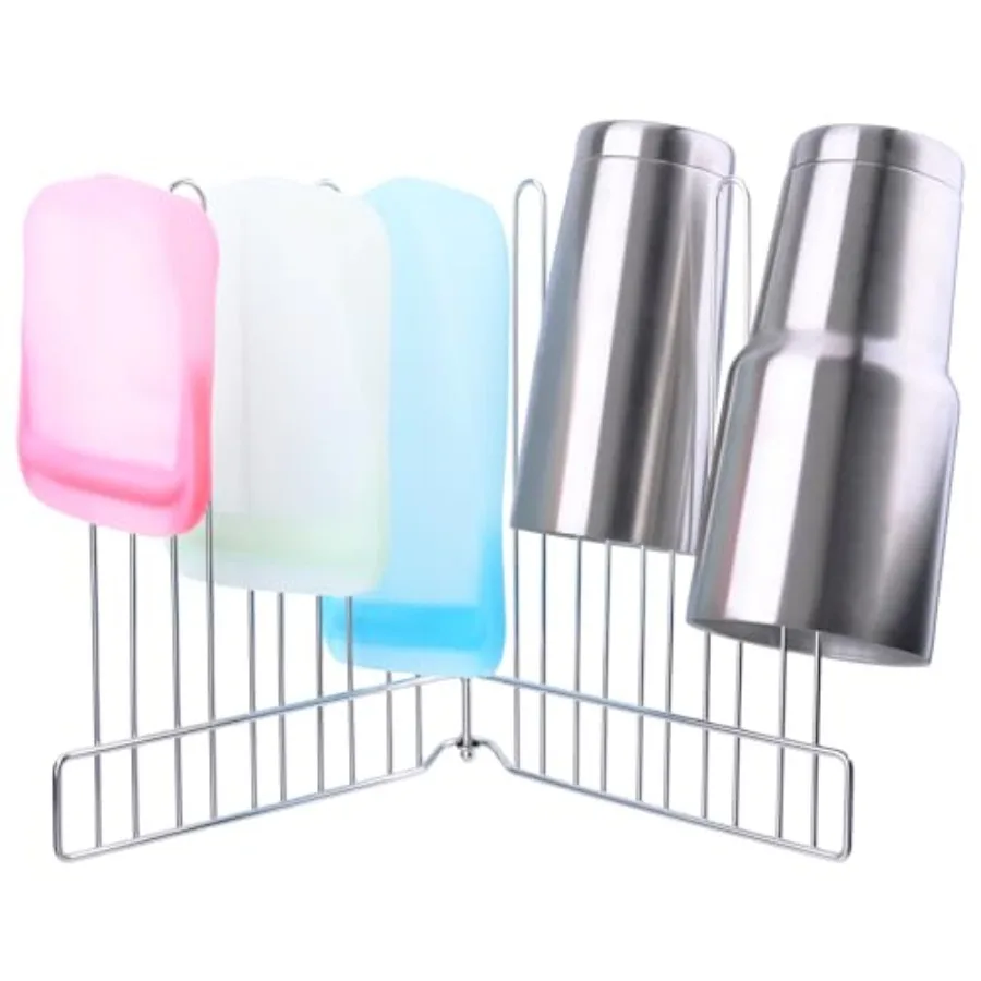 Reusable Drying Rack, Foldable Freezer Bag Dryer, SUS304 Stainless Steel Stand for Gallon, Quart, Sandwich, Snack Bags
Reusable Drying Rack, Foldable Freezer Bag Dryer, SUS304 Stainless Steel Stand for Gallon, Quart, Sandwich, Snack Bags