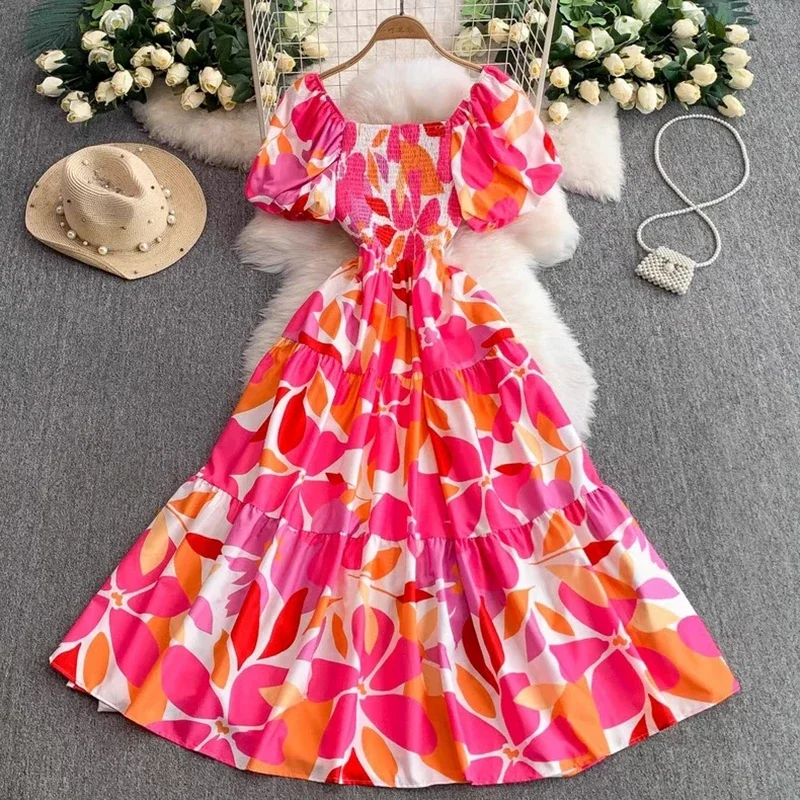 Boho Floral Maxi Dress for Women 2026Summer Square Neck Smocked Waist A Line Tiered Dresses Casual Beach Vacation Party Sundress
Boho Floral Maxi Dress for Women 2026Summer Square Neck Smocked Waist A Line Tiered Dresses Casual Beach Vacation Party Sundress