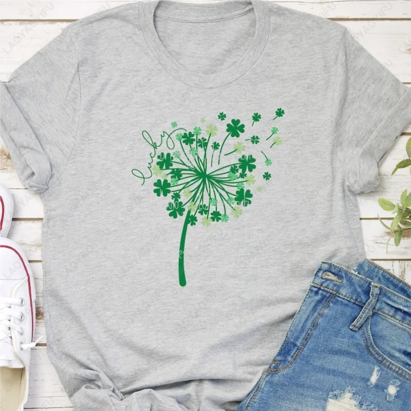 St Patricks Day Dandelion Shamrock O-neck Printed Unisex Tops Lucky Clover Unisex Adult Cotton Tshirts Family Celebration Gift
St Patricks Day Dandelion Shamrock O-neck Printed Unisex Tops Lucky Clover Unisex Adult Cotton Tshirts Family Celebration Gift