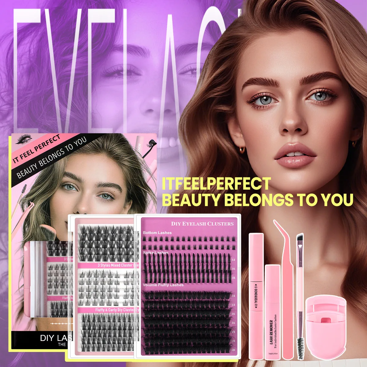 DIY Lashes Cluster False Eyelash Extension Set 30/40/50D Density Various Sizes for Eyelash Extensions Home Kit
DIY Lashes Cluster False Eyelash Extension Set 30/40/50D Density Various Sizes for Eyelash Extensions Home Kit