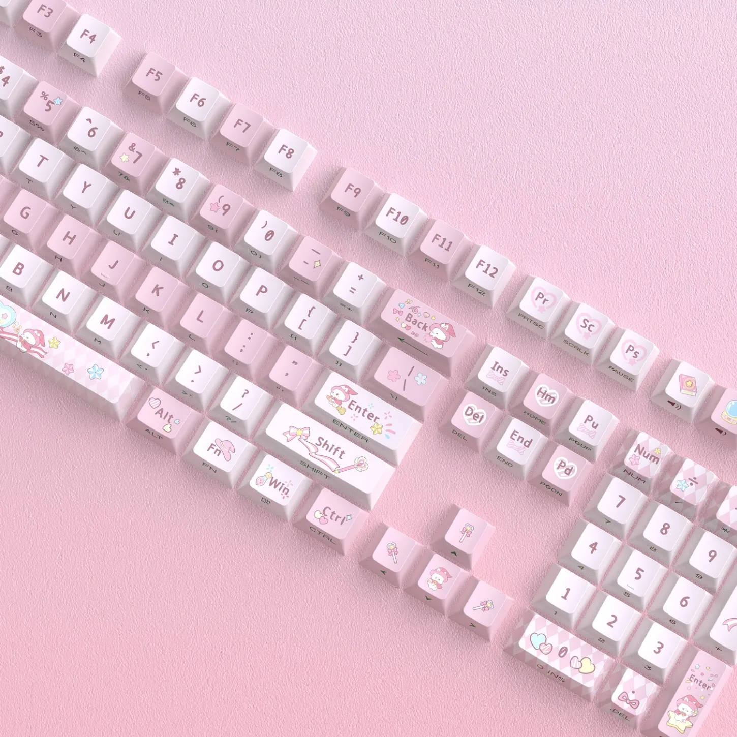 Cherry Profile Pink Bunny Side Printed Keycaps 125 Keys PBT+PC Full Set for Mechanical Keyboard
Cherry Profile Pink Bunny Side Printed Keycaps 125 Keys PBT+PC Full Set for Mechanical Keyboard