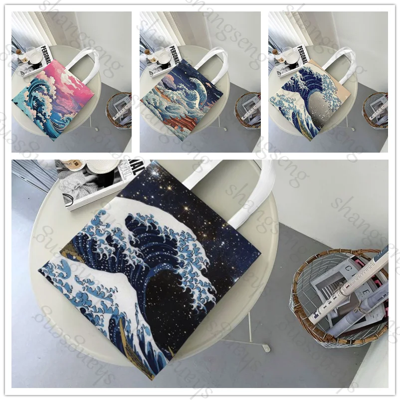 Japanese Ukiyo-e Wave Mount Fuji Tote bag fashion shoulder bags canvas handheld folding bag casual large capacity shopping bag
Japanese Ukiyo-e Wave Mount Fuji Tote bag fashion shoulder bags canvas handheld folding bag casual large capacity shopping bag