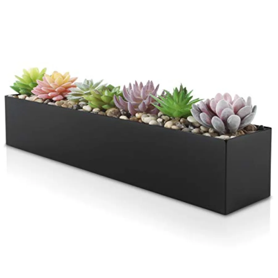 Modern Black Trough Rectangular Planter,"Metal Window Planter Bo for Succulent, Small Rectangle Bo for Desk or Wdowsill, Stales
Modern Black Trough Rectangular Planter,"Metal Window Planter Bo for Succulent, Small Rectangle Bo for Desk or Wdowsill, Stales