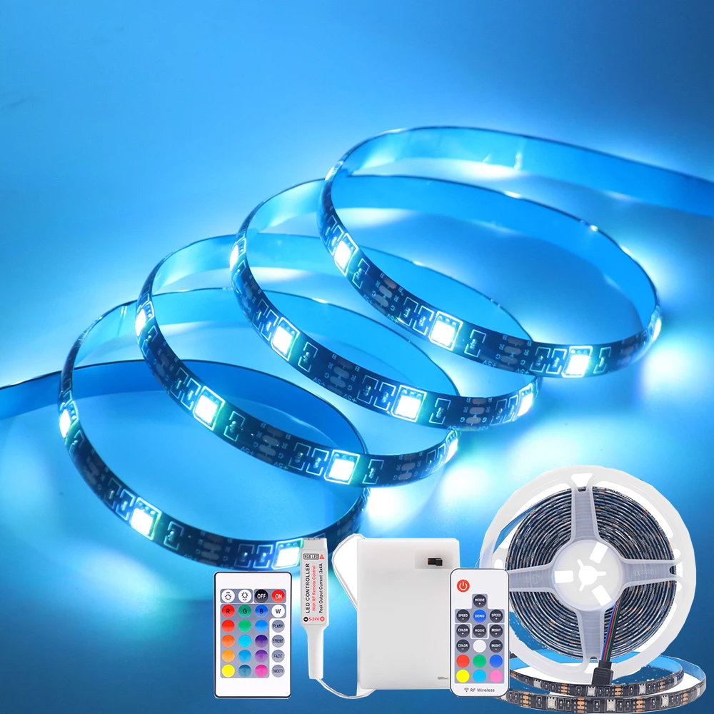 DC 5V RGB Led Strip Light 3AA Battery Power 3 17 24 Key Remote Control Kit Flexible Tape SMD 5050 30 LEDs 0.5m 1m 2m 3m 4m 5m
DC 5V RGB Led Strip Light 3AA Battery Power 3 17 24 Key Remote Control Kit Flexible Tape SMD 5050 30 LEDs 0.5m 1m 2m 3m 4m 5m