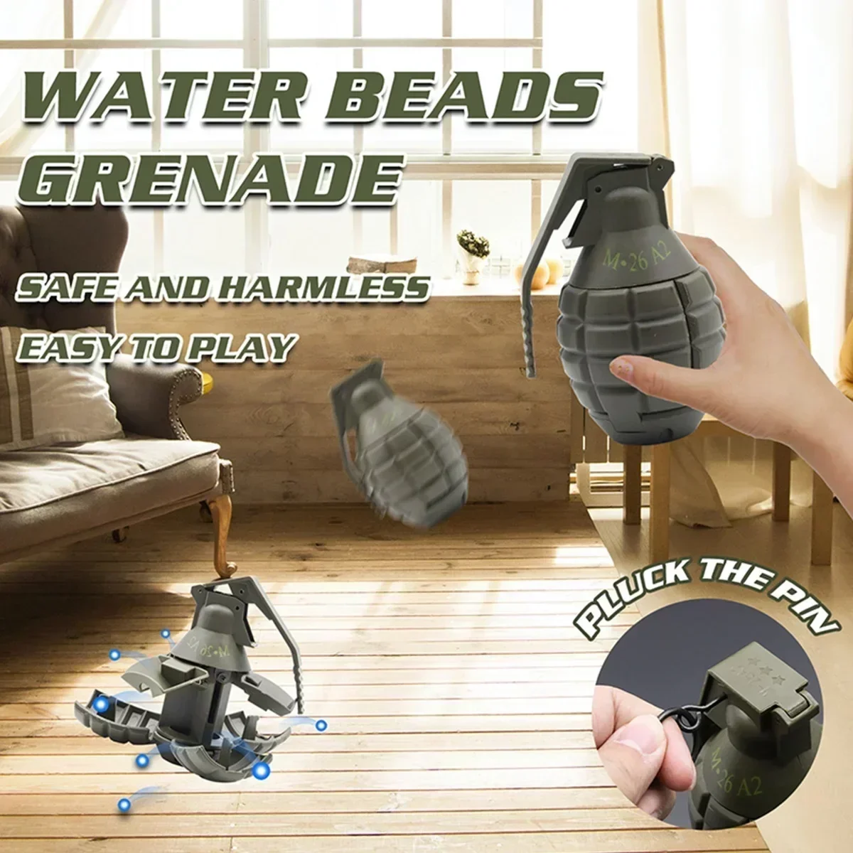 Игрушечная граната с водяными шариками на пружинном механизме, тактическая ручная граната для ролевых игр и сражений на открытом воздухе
Игрушечная граната с водяными шариками на пружинном механизме, тактическая ручная граната для ролевых игр и сражений на открытом воздухе