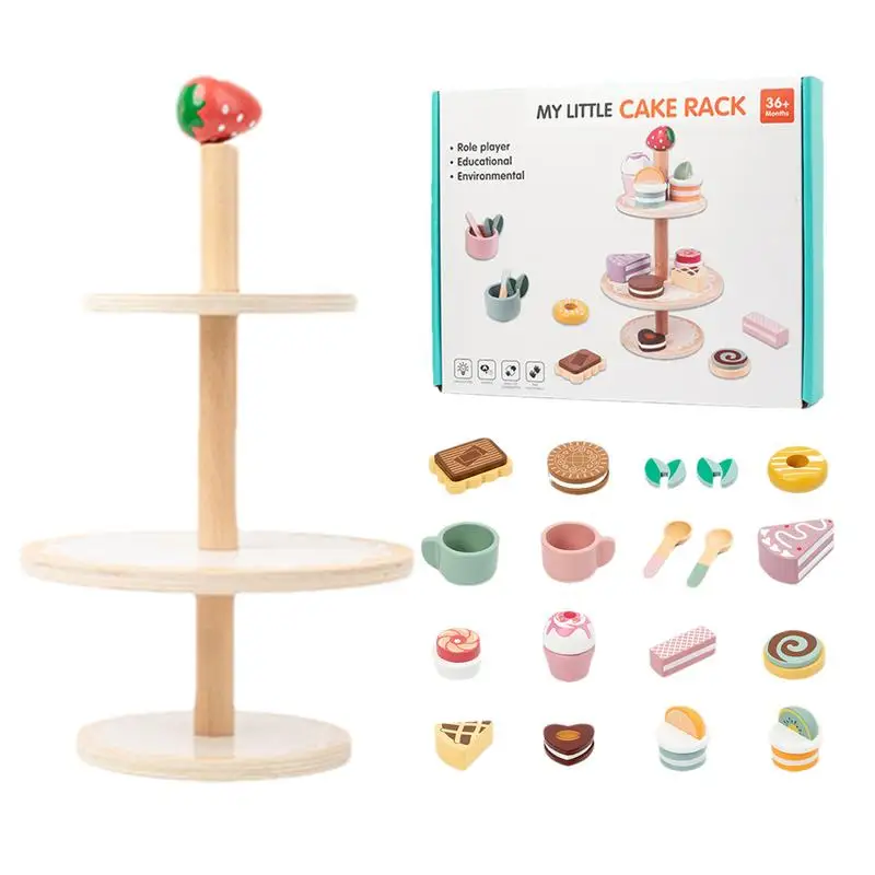 Wooden Cake Toy For Kids Triple-layer Birthday Cake Pretend Food Toy 19pcs Dessert Cake Play Food Set Toy Wooden Accessories
Wooden Cake Toy For Kids Triple-layer Birthday Cake Pretend Food Toy 19pcs Dessert Cake Play Food Set Toy Wooden Accessories