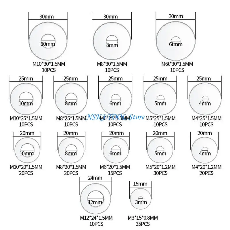 L8RC 230Pieces Stainless Steel Flat Washers, 304 Steel Washer Pack Washers Set
L8RC 230Pieces Stainless Steel Flat Washers, 304 Steel Washer Pack Washers Set