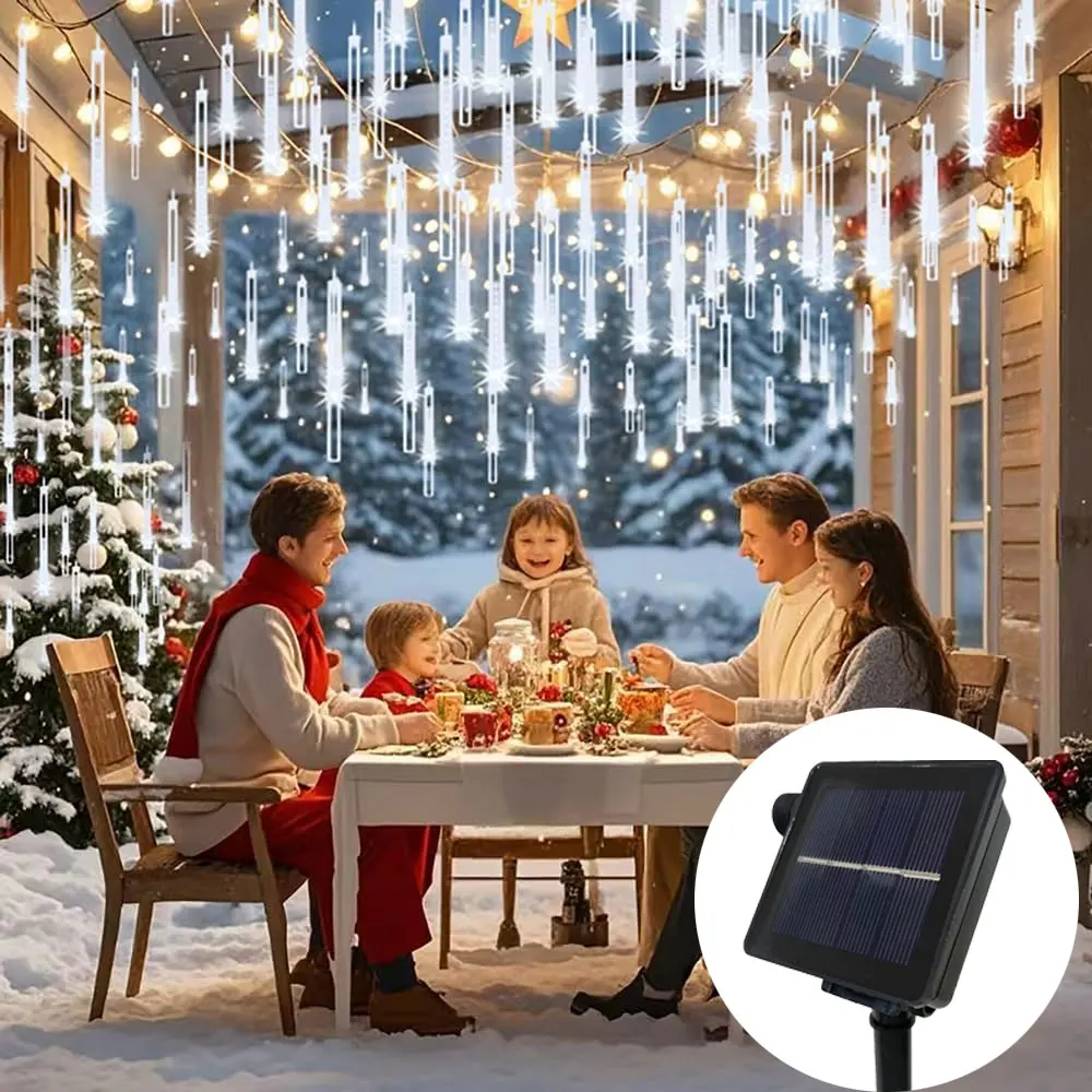 Waterproof Solar LED Meteor Shower String Lights 8 Tubes for Garden Christmas Tree Wedding Party Holiday Decoration
Waterproof Solar LED Meteor Shower String Lights 8 Tubes for Garden Christmas Tree Wedding Party Holiday Decoration