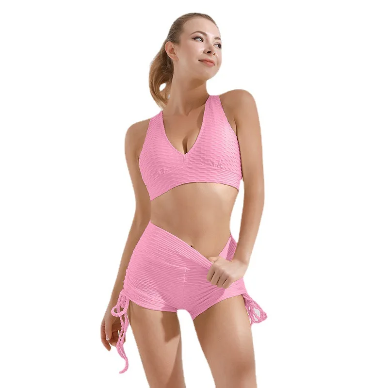 New Two-piece Bubble Yoga Shorts Set Women's Fitness Vest Set Butt Lift Shorts
New Two-piece Bubble Yoga Shorts Set Women's Fitness Vest Set Butt Lift Shorts