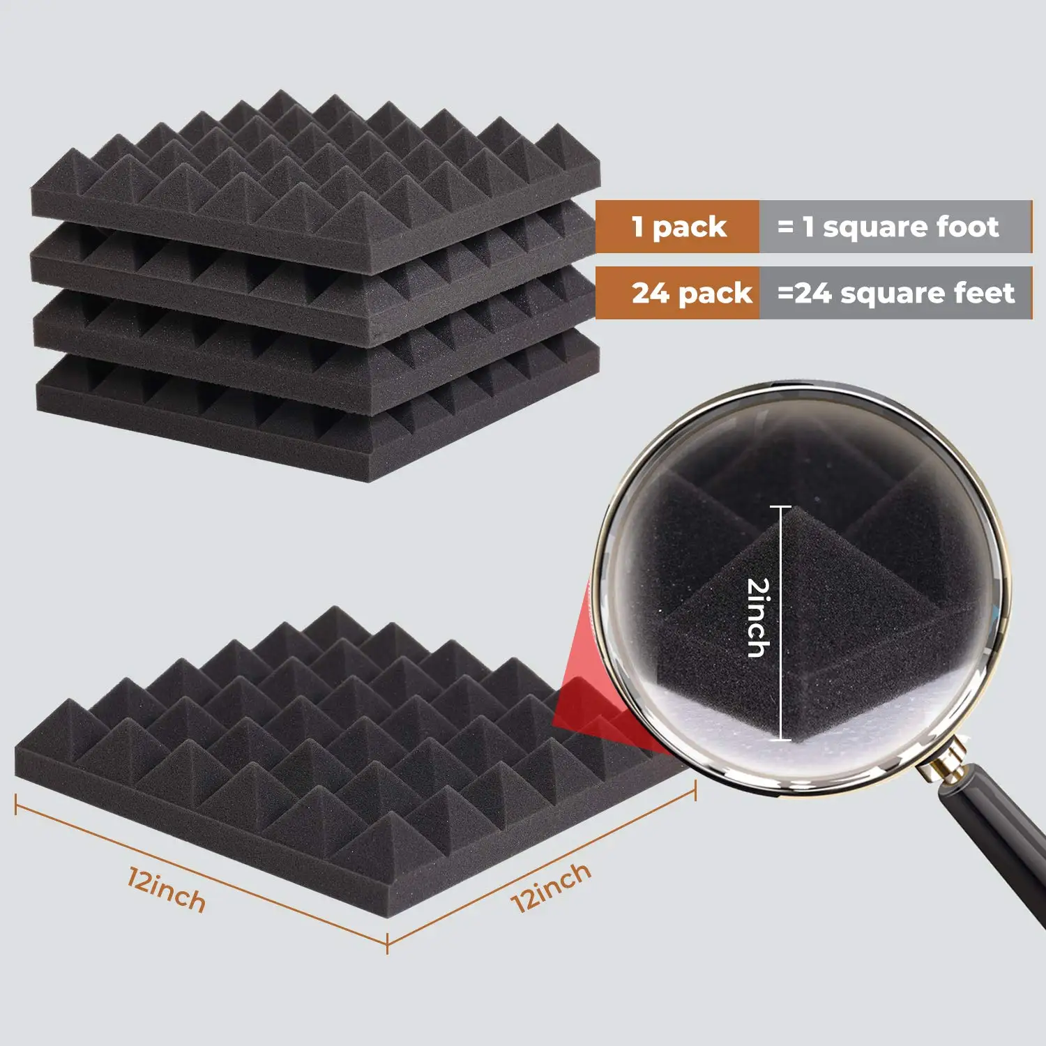 24Pcs12" x 12" x 2 Acoustic foam ceiling large acoustic panels sound insulation proof material sound proof panels for Studio KTV
24Pcs12" x 12" x 2 Acoustic foam ceiling large acoustic panels sound insulation proof material sound proof panels for Studio KTV