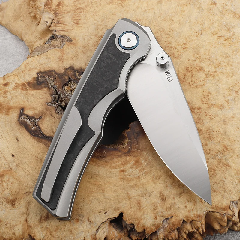 VG10 steel titanium alloy handle folding knife outdoor tactical self-defense camping hiking survival portable tool knife
VG10 steel titanium alloy handle folding knife outdoor tactical self-defense camping hiking survival portable tool knife
