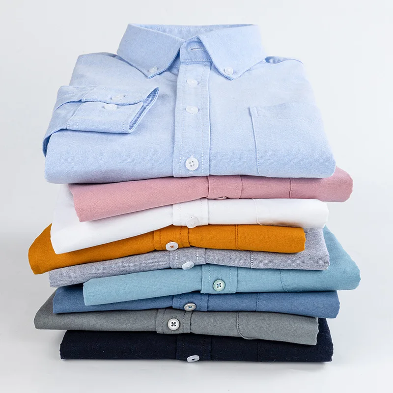 Oxford Business Pure Cotton Men's Fashionable Casual Long-sleeved Shirt Solid Color Plaid Slim Shirt Men's Outside and Inside
Oxford Business Pure Cotton Men's Fashionable Casual Long-sleeved Shirt Solid Color Plaid Slim Shirt Men's Outside and Inside