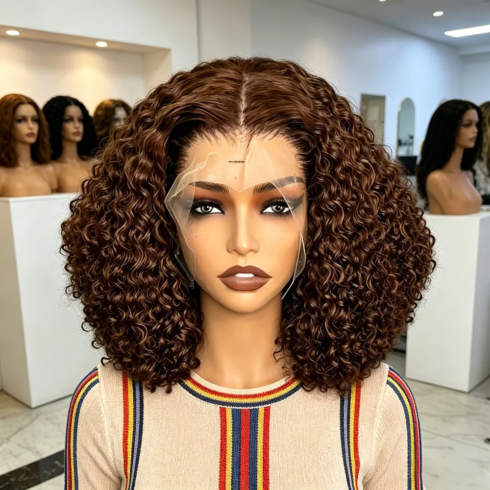 Chocolate Brown Deep Wave Short BOB Wig 13x4 Lace Front Wig Human Hair Brazilian Curly Pre Plucked Lace Frontal Human Hair Wig
Chocolate Brown Deep Wave Short BOB Wig 13x4 Lace Front Wig Human Hair Brazilian Curly Pre Plucked Lace Frontal Human Hair Wig