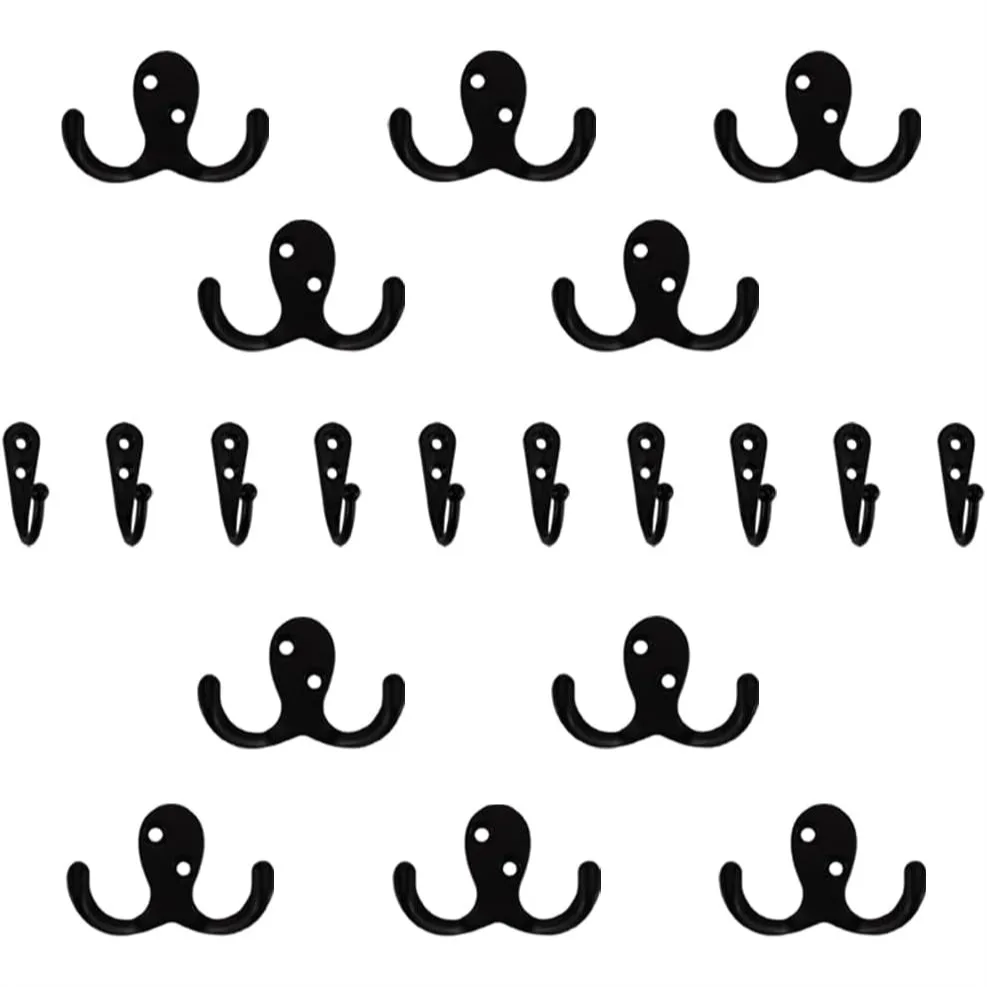 Noonhorse Heavy Duty Double Robe Wall Hooks with Screws for Hanging in Bathroom Kitchen Mudroom Entryway, 20 Sets
Noonhorse Heavy Duty Double Robe Wall Hooks with Screws for Hanging in Bathroom Kitchen Mudroom Entryway, 20 Sets