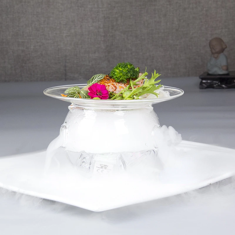 Dry Ice Glass Tray With 3 Holes Creative Kitchen Tableware Cooking Hollowware Artistic Conception Dishes Plates Fruit Salad Bowl
Dry Ice Glass Tray With 3 Holes Creative Kitchen Tableware Cooking Hollowware Artistic Conception Dishes Plates Fruit Salad Bowl