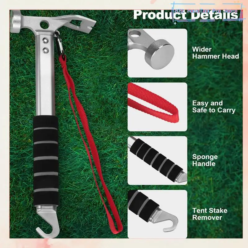 Aluminum Camping Hammer, 3-In-1 Functional Tent Stake Hammer With Puller, Light Weight Mallet For Camping Hiking-A73I
Aluminum Camping Hammer, 3-In-1 Functional Tent Stake Hammer With Puller, Light Weight Mallet For Camping Hiking-A73I