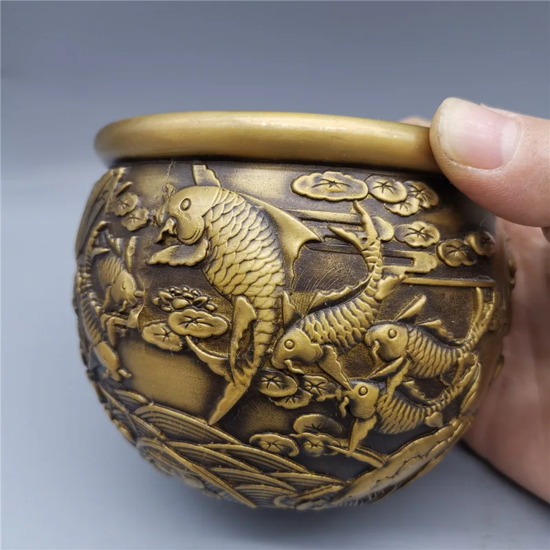 Guyunzhai Antique Old Brass Cylinder Relief Wholesale Copper Otus Fish Tank Gift decoration
Guyunzhai Antique Old Brass Cylinder Relief Wholesale Copper Otus Fish Tank Gift decoration