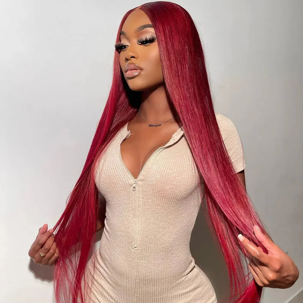 40 Inch 200% Density Red Colored Burgundy 99J Bone Straight Human Hair 13x6 HD Lace Frontal Wigs 13x4 Lace Front Wig For Women
40 Inch 200% Density Red Colored Burgundy 99J Bone Straight Human Hair 13x6 HD Lace Frontal Wigs 13x4 Lace Front Wig For Women