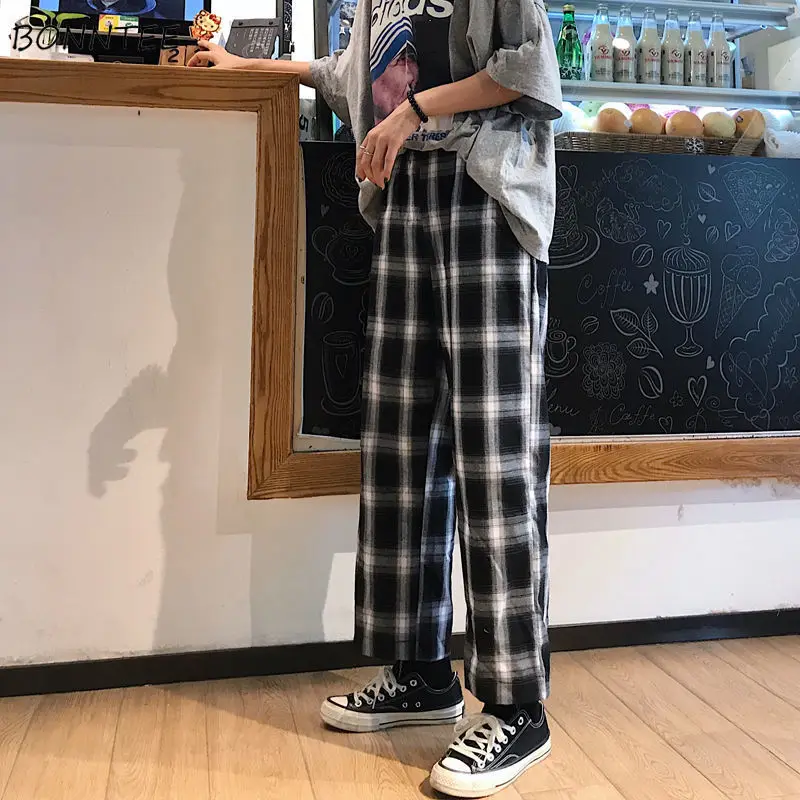Pants Women Plaid Loose High Waist Youth Ins S-3XL Pockets Casual Fashion Ulzzang Chic Students Streetwear Cool Girls Stylish BF
Pants Women Plaid Loose High Waist Youth Ins S-3XL Pockets Casual Fashion Ulzzang Chic Students Streetwear Cool Girls Stylish BF