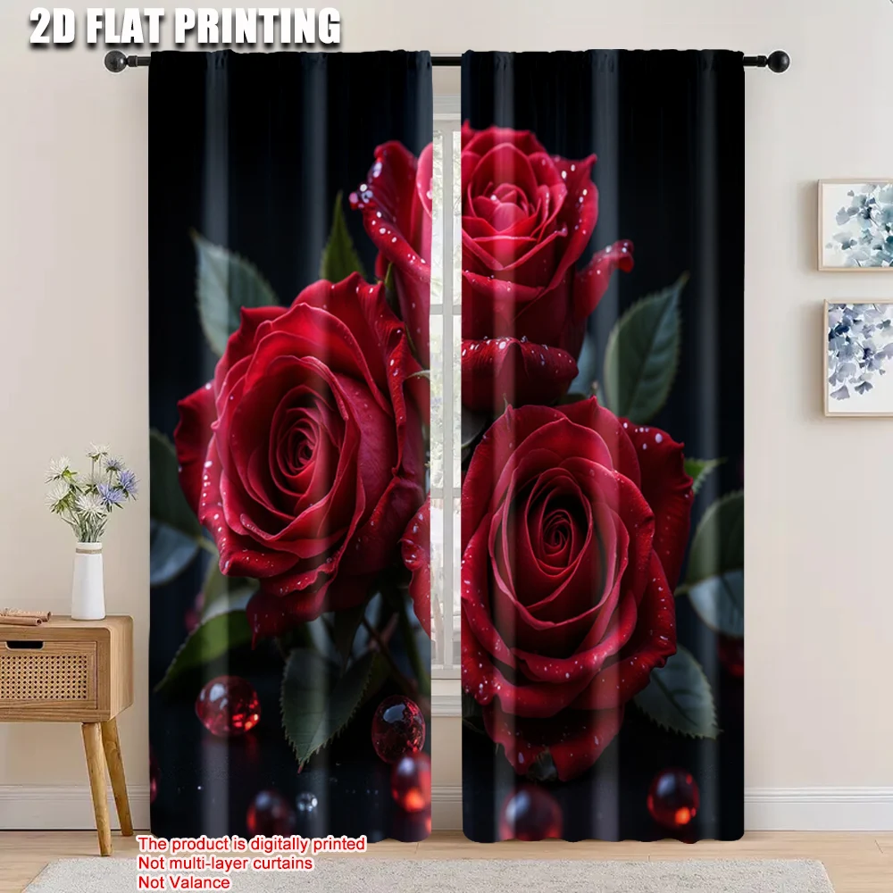 2pcs, 2D flat printing Curtain three red roses Protecting Privacy Birthday Party Suitable for Holiday Parties, Home Decor
2pcs, 2D flat printing Curtain three red roses Protecting Privacy Birthday Party Suitable for Holiday Parties, Home Decor