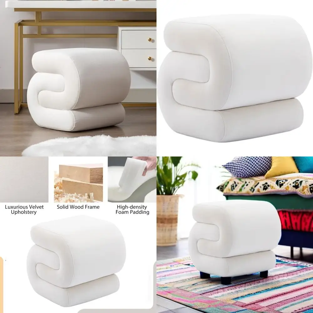 Modern S-Shaped Velvet Pouf Ottoman, Footrest Makeup Chair, Under Desk Foot Stool, Decorative Floor Seat
Modern S-Shaped Velvet Pouf Ottoman, Footrest Makeup Chair, Under Desk Foot Stool, Decorative Floor Seat