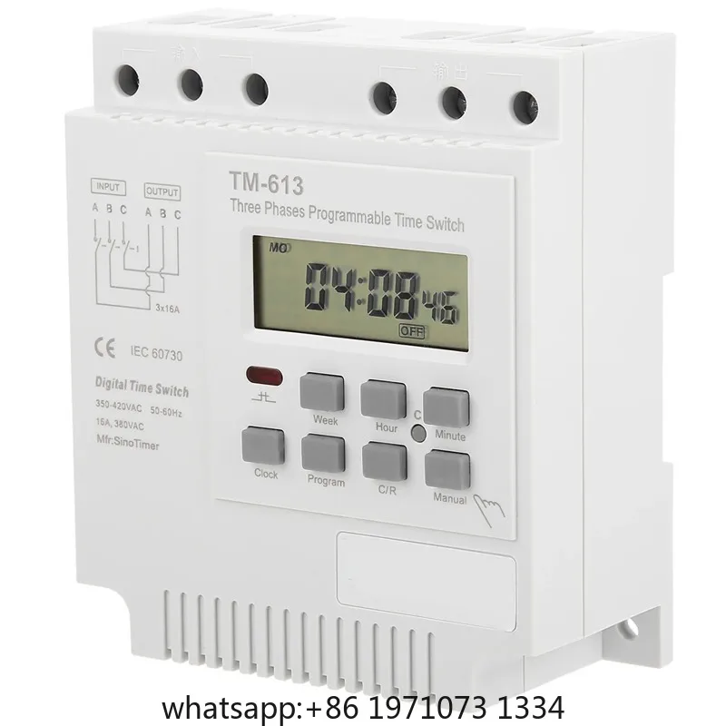 TM-163 Three Phases 380V Smart Digital Weekly Programmable Control Power Timer Switch
TM-163 Three Phases 380V Smart Digital Weekly Programmable Control Power Timer Switch