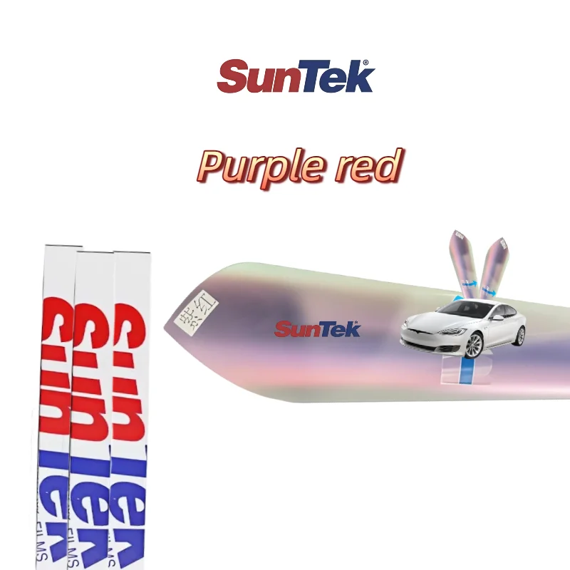 Suntek Purple Red Automotive Tint Film 68% VLT 48% UV Rejection 21.8% IRR Blocking Deep Hue Heat Insulation Film
Suntek Purple Red Automotive Tint Film 68% VLT 48% UV Rejection 21.8% IRR Blocking Deep Hue Heat Insulation Film