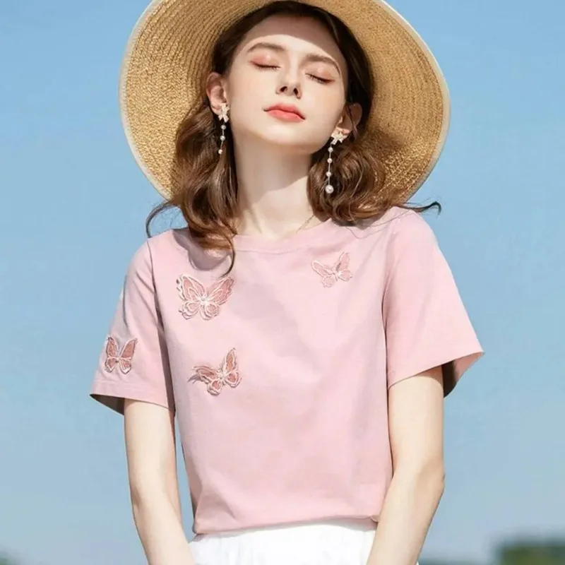 Women's 3D Embroidered Short Sleeve Chiffon Blouse Elegant Summer Top
Women's 3D Embroidered Short Sleeve Chiffon Blouse Elegant Summer Top