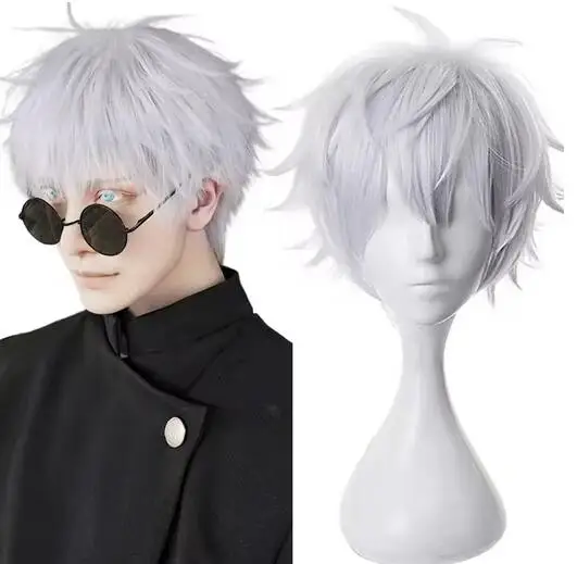 Jujutsu Kaisen Gojo Satoru Cosplay Wig Silver Grey Short hair for Halloween Party Carnival Synthetic Wigs
Jujutsu Kaisen Gojo Satoru Cosplay Wig Silver Grey Short hair for Halloween Party Carnival Synthetic Wigs