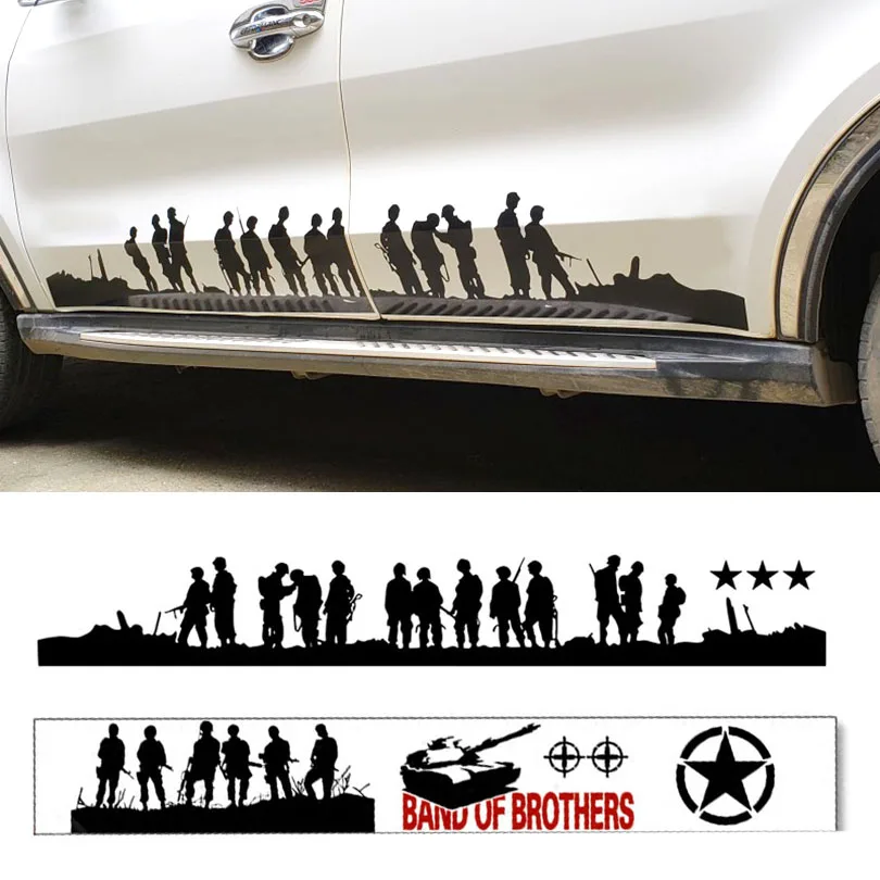 Армейский солдат Band of Brothers, наклейка на кузов автомобиля, виниловая наклейка для Jeep Wrangler Rubicon Patriot Compass Grand Cherokee Renegade
Армейский солдат Band of Brothers, наклейка на кузов автомобиля, виниловая наклейка для Jeep Wrangler Rubicon Patriot Compass Grand Cherokee Renegade