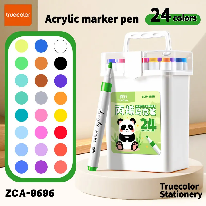 Truecolor 24-Color Barrel Acrylic Markers with Hard Tip for Students Journal Graffiti Freely in Multi-Scenarios
Truecolor 24-Color Barrel Acrylic Markers with Hard Tip for Students Journal Graffiti Freely in Multi-Scenarios