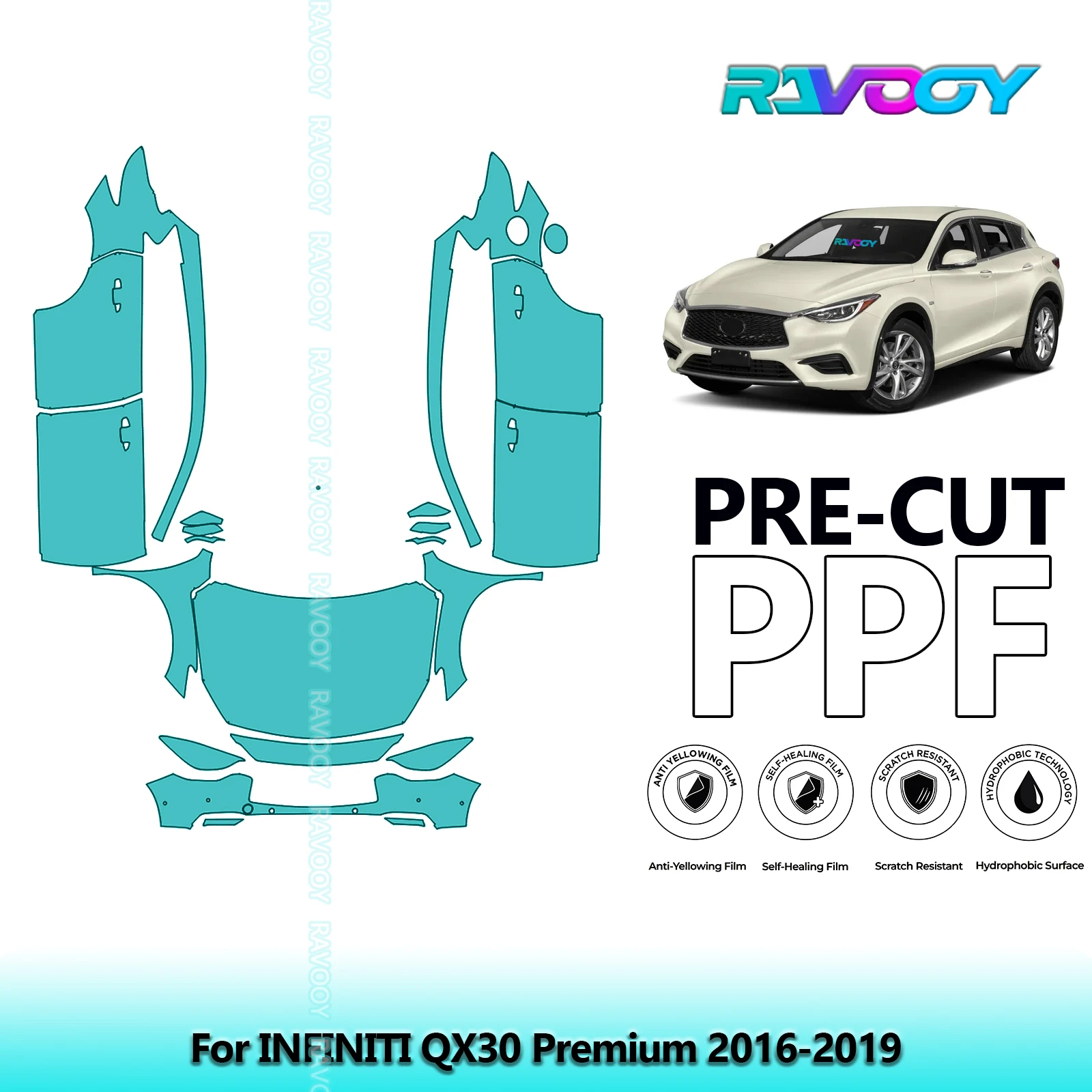 8.5Mil Precut Paint Protection Film PPF Clear Bra Front Kit+Doors For INFINITI QX30 Premium 2016-2019
8.5Mil Precut Paint Protection Film PPF Clear Bra Front Kit+Doors For INFINITI QX30 Premium 2016-2019
