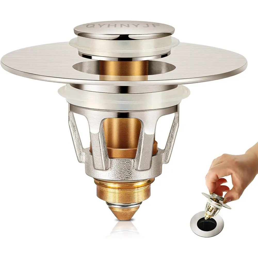 Brushed Nickel Dual-Function Sink Stopper and Strainer for 1.1-1.5 Drains
Brushed Nickel Dual-Function Sink Stopper and Strainer for 1.1-1.5 Drains