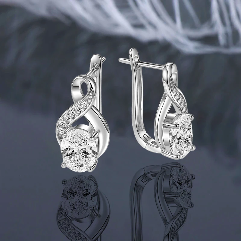 IOGOU 2.0ct Oval Cut Moissanite Infinite Hoop Earrings for Women 925 Silver Infinity Clip Earrings 7x9mm Lab Diamond Jewel Studs
IOGOU 2.0ct Oval Cut Moissanite Infinite Hoop Earrings for Women 925 Silver Infinity Clip Earrings 7x9mm Lab Diamond Jewel Studs