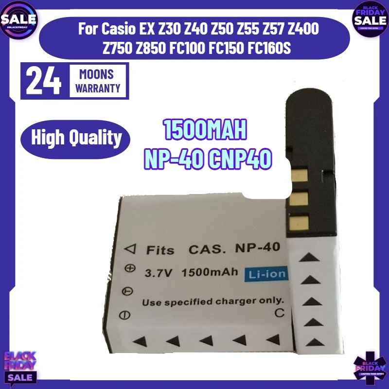 2/3/4PCS 3.7V 1500MAH NP-40 CNP40 Battery for Casio EX Z30 Z40 Z50 Z55 Z57 Z400 Z750 Z850 FC100 FC150 FC160S P505 P600 P700 SONY
2/3/4PCS 3.7V 1500MAH NP-40 CNP40 Battery for Casio EX Z30 Z40 Z50 Z55 Z57 Z400 Z750 Z850 FC100 FC150 FC160S P505 P600 P700 SONY