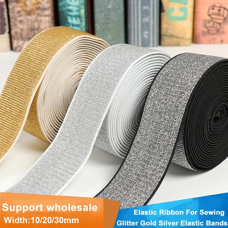 5M/2M Length Glitter Elastic Spandex Ribbon Band Gold/Silver Metallic Finish | DIY Lingerie Strap & Waistband Sewing Trim
5M/2M Length Glitter Elastic Spandex Ribbon Band Gold/Silver Metallic Finish | DIY Lingerie Strap & Waistband Sewing Trim