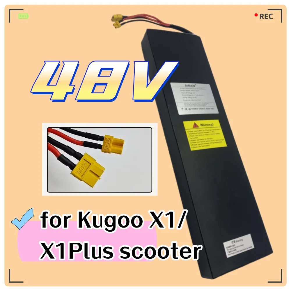 Replacement Battery 48V 17.5Ah Lithium Battery Pack for Kugoo X1/X1Plus Scooter 13S5P with BMS
Replacement Battery 48V 17.5Ah Lithium Battery Pack for Kugoo X1/X1Plus Scooter 13S5P with BMS