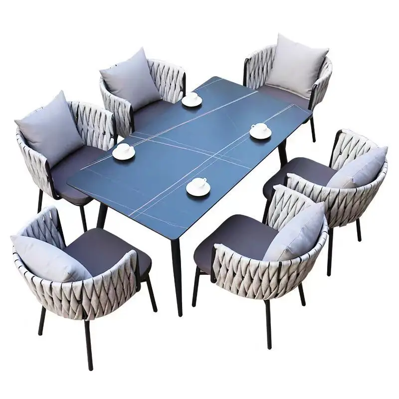 Nordic outdoor table and chairs villa sun room balcony courtyard garden leisure furniture outdoor hotel terrace table and chairs
Nordic outdoor table and chairs villa sun room balcony courtyard garden leisure furniture outdoor hotel terrace table and chairs