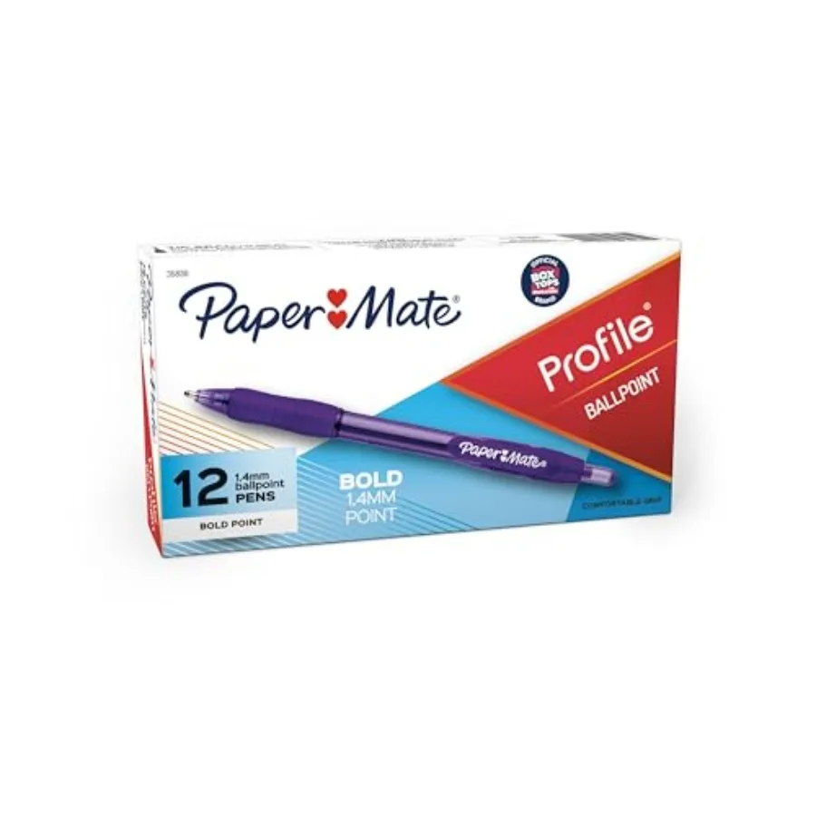 Profile Retractable Ballpoint Pens, Bold Point 1.4mm,Purple Ink, 12 Count - Journaling, Teacher Supplies, Note-Taking
Profile Retractable Ballpoint Pens, Bold Point 1.4mm,Purple Ink, 12 Count - Journaling, Teacher Supplies, Note-Taking
