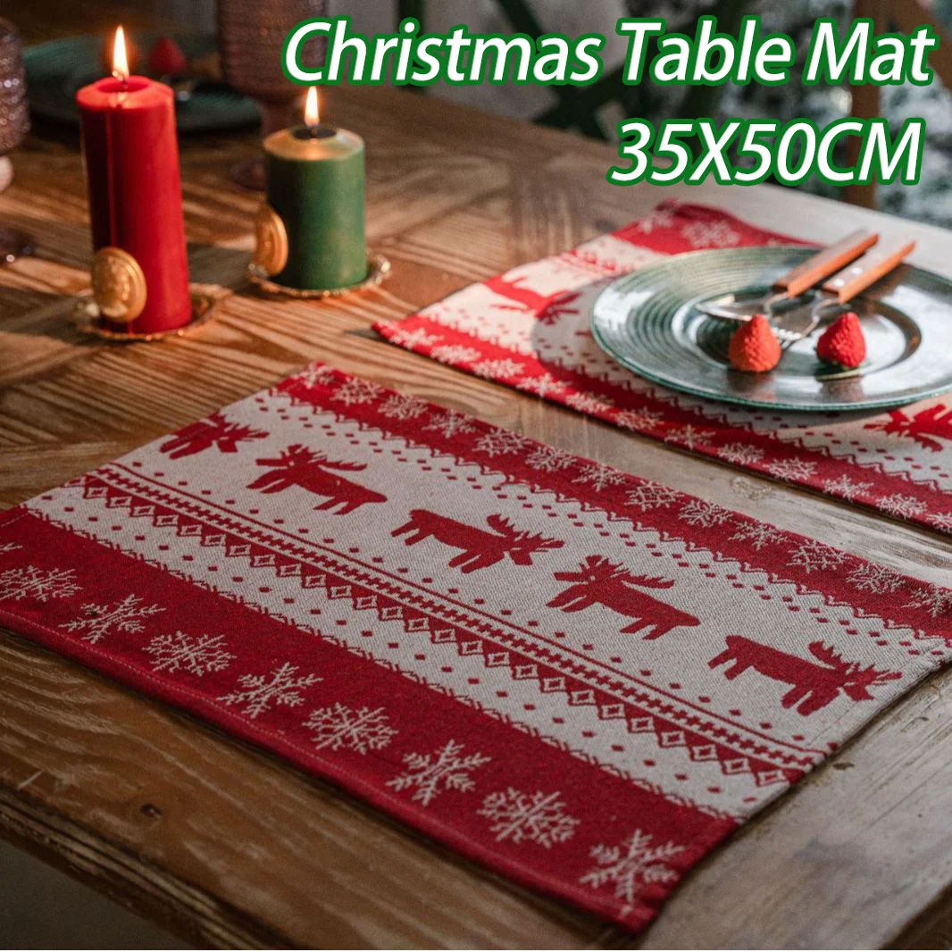 Christmas Jacquard Placemats Red Deer Snowflake Table Mats Table Decorations Christmas Party Table Decor Home Accessories
Christmas Jacquard Placemats Red Deer Snowflake Table Mats Table Decorations Christmas Party Table Decor Home Accessories