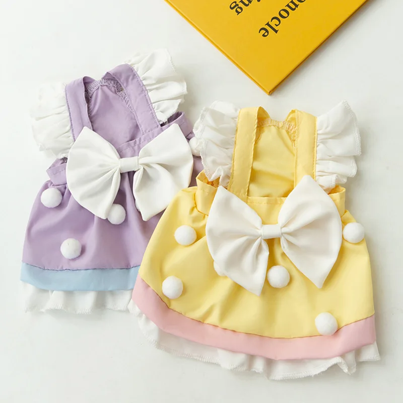 Yellow and Purple Cute Cake Puppy Dress Lace Lace Dog Princess Skirt Summer Fashion Pet Clothing Teddy Clothes
Yellow and Purple Cute Cake Puppy Dress Lace Lace Dog Princess Skirt Summer Fashion Pet Clothing Teddy Clothes