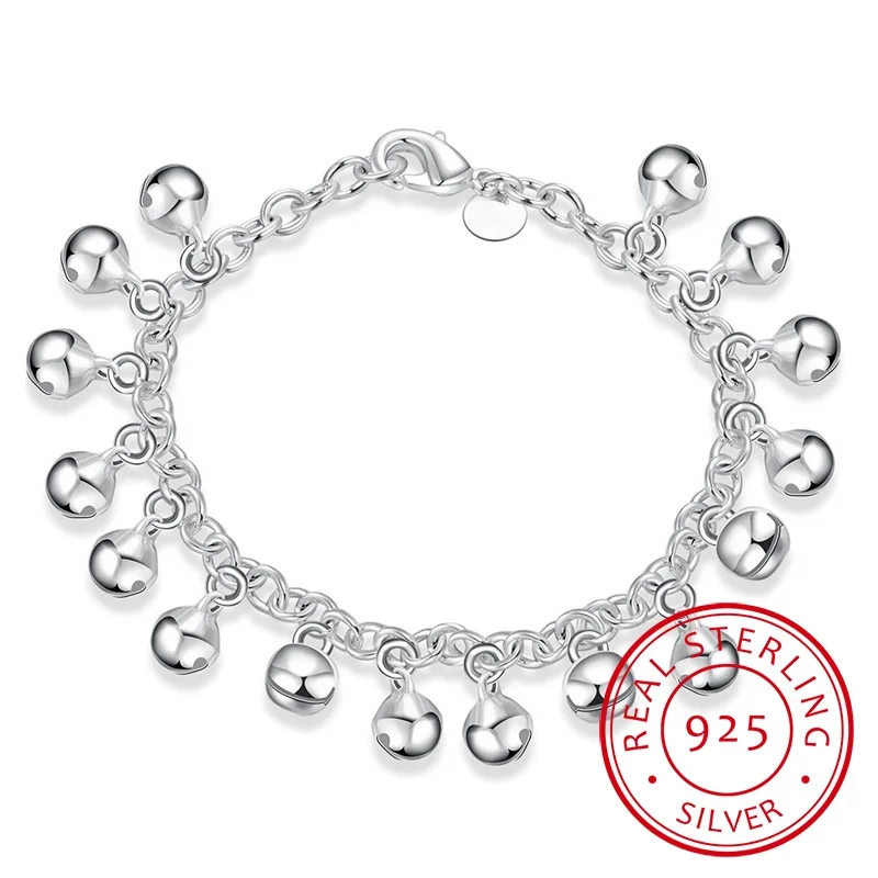 LEKANI Brand Fine Jewelry Woman's Charm Bracelet 925 Sterling Silver Rolo Hand Chain Small Bells Bracelet Bangle for Women Girls
LEKANI Brand Fine Jewelry Woman's Charm Bracelet 925 Sterling Silver Rolo Hand Chain Small Bells Bracelet Bangle for Women Girls