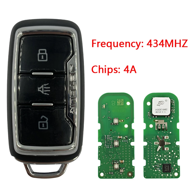 For Chery Jetour original intelligent remote control key 434MHZ 4A chip CN079012
For Chery Jetour original intelligent remote control key 434MHZ 4A chip CN079012